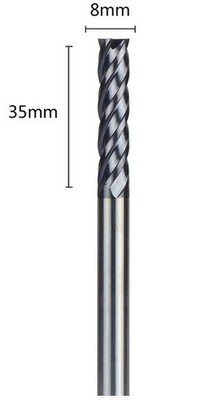 schwerer Ausschnitt des 8mm Hartmetall-quadratische Schaftfräser-Schneider-HRC 45