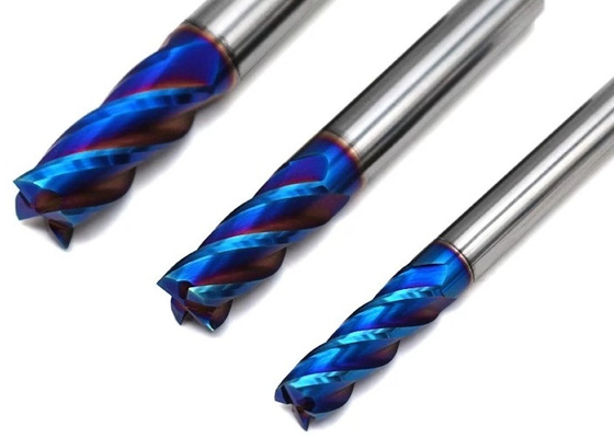 2/4/6 feste Karbid-Schaftfräser der Flöten-HRC55 mit blauer Beschichtung für CNC-Maschine