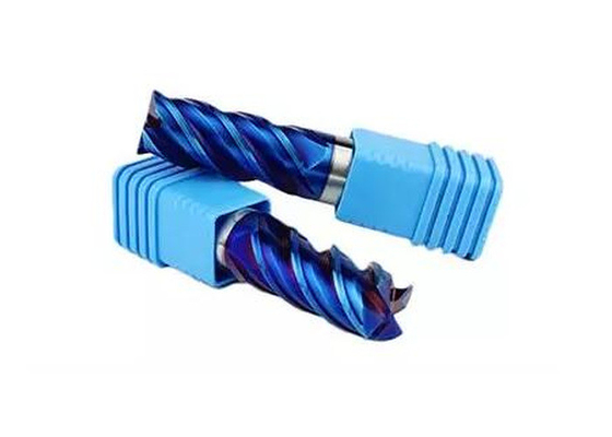 65HRC blaue Nano-Flöten-Schaftfräser-Superleistungs-schöne Schneidwerkzeuge der Beschichtungs-zwei