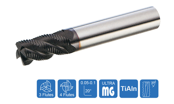 4 Flöten-Hartmetall-Schaftfräser für Aluminium-TiALN-Beschichtung