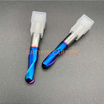Nano-Beschichtung 4 des Blau-HRC65 geriffelt 10X75mm Hartmetallkugel-Nasen-Schaftfräser