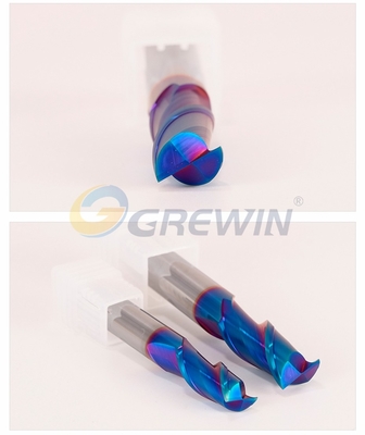 HRC60 2 geriffelt Hartmetall-quadratisches Enden-Mills Cutting Tools-blaue Nano-Beschichtung