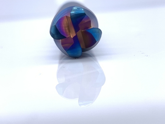 CNC bearbeitet fester Karbid-Ball-Nasen-Schaftfräser-blaue Nano-Beschichtung