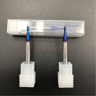 Hartmetall-Mikroschaftfräser HRC 65/Karbid Endmill mit blauem beschichtetem Nano-Mirco End Mills For Engraving