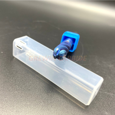 HRC65/blauer überzogener Karbid-Hartmetallkugel-Nasen-Nano-Schaftfräser