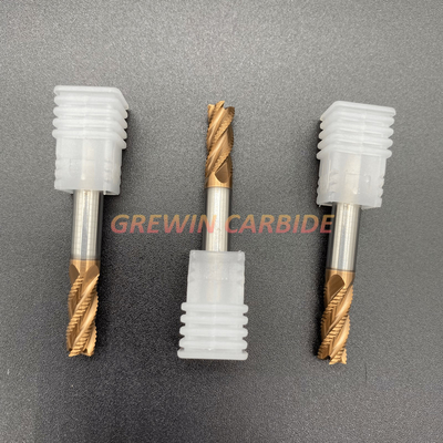 Kupfer GREWIN HRC55 beschichtete 4F Hartmetall-flachen Rohbearbeitungs-Schaftfräser